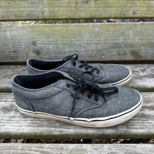 Vans Atwood Mens Sz 12 Charcoal Grey Crosshatch Pattern Low Top Skate Streetcore